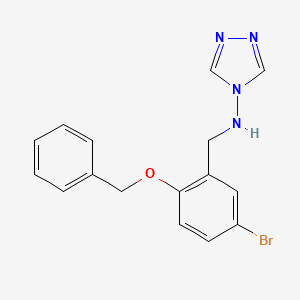 molecular formula C16H15BrN4O B12479631 N-[2-(benzyloxy)-5-bromobenzyl]-4H-1,2,4-triazol-4-amine 