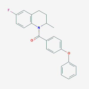 molecular formula C23H20FNO2 B12479635 (6-fluoro-2-methyl-3,4-dihydroquinolin-1(2H)-yl)(4-phenoxyphenyl)methanone 