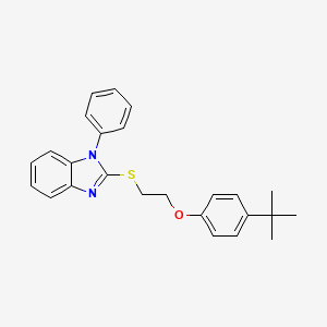 molecular formula C25H26N2OS B12479639 2-{[2-(4-tert-butylphenoxy)ethyl]sulfanyl}-1-phenyl-1H-benzimidazole 