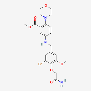 molecular formula C22H26BrN3O6 B12479688 Methyl 5-{[4-(2-amino-2-oxoethoxy)-3-bromo-5-methoxybenzyl]amino}-2-(morpholin-4-yl)benzoate 