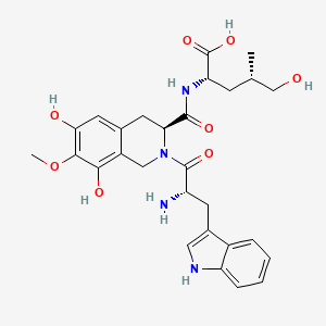 molecular formula C28H34N4O8 B1247972 (2S,4S)-2-[[(3S)-2-[(2S)-2-amino-3-(1H-indol-3-yl)propanoyl]-6,8-dihydroxy-7-methoxy-3,4-dihydro-1H-isoquinoline-3-carbonyl]amino]-5-hydroxy-4-methylpentanoic acid 