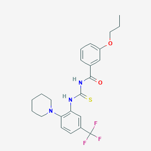 N-{[2-(piperidin-1-yl)-5-(trifluoromethyl)phenyl]carbamothioyl}-3-propoxybenzamide