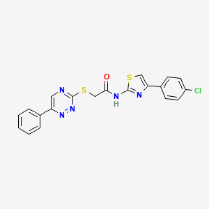 N-[4-(4-chlorophenyl)-1,3-thiazol-2-yl]-2-[(6-phenyl-1,2,4-triazin-3-yl)sulfanyl]acetamide