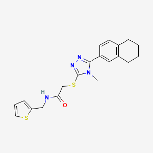 2-{[4-methyl-5-(5,6,7,8-tetrahydronaphthalen-2-yl)-4H-1,2,4-triazol-3-yl]sulfanyl}-N-(thiophen-2-ylmethyl)acetamide