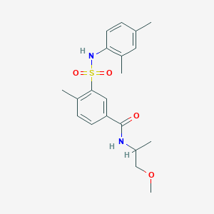 molecular formula C20H26N2O4S B12479741 3-[(2,4-dimethylphenyl)sulfamoyl]-N-(1-methoxypropan-2-yl)-4-methylbenzamide 