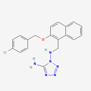 molecular formula C19H17ClN6O B12479751 N~1~-({2-[(4-chlorobenzyl)oxy]naphthalen-1-yl}methyl)-1H-tetrazole-1,5-diamine 