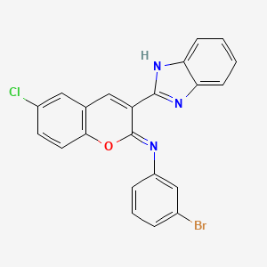 molecular formula C22H13BrClN3O B12479756 N-[(2Z)-3-(1H-benzimidazol-2-yl)-6-chloro-2H-chromen-2-ylidene]-3-bromoaniline 