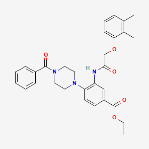 molecular formula C30H33N3O5 B12479776 Ethyl 3-{[(2,3-dimethylphenoxy)acetyl]amino}-4-[4-(phenylcarbonyl)piperazin-1-yl]benzoate 