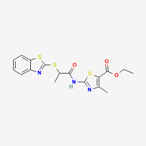 Ethyl 2-{[2-(1,3-benzothiazol-2-ylsulfanyl)propanoyl]amino}-4-methyl-1,3-thiazole-5-carboxylate