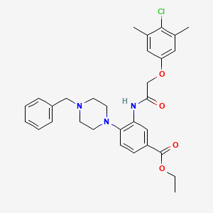 Ethyl 4-(4-benzylpiperazin-1-yl)-3-{[(4-chloro-3,5-dimethylphenoxy)acetyl]amino}benzoate