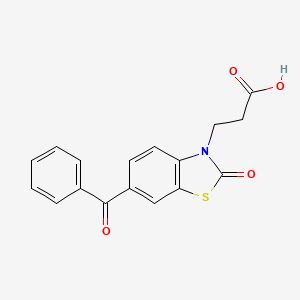 molecular formula C17H13NO4S B1247980 3(2H)-Benzothiazolepropanoic acid, 6-benzoyl-2-oxo- CAS No. 561305-65-5