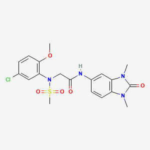 N~2~-(5-chloro-2-methoxyphenyl)-N-(1,3-dimethyl-2-oxo-2,3-dihydro-1H-benzimidazol-5-yl)-N~2~-(methylsulfonyl)glycinamide