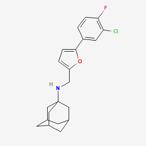 molecular formula C21H23ClFNO B12479829 N-{[5-(3-Chloro-4-fluorophenyl)furan-2-YL]methyl}adamantan-1-amine 