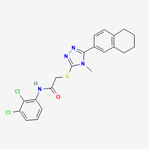 molecular formula C21H20Cl2N4OS B12479841 N-(2,3-dichlorophenyl)-2-{[4-methyl-5-(5,6,7,8-tetrahydronaphthalen-2-yl)-4H-1,2,4-triazol-3-yl]sulfanyl}acetamide 