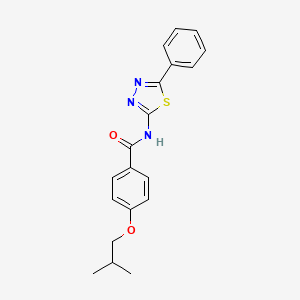 molecular formula C19H19N3O2S B12479842 4-(2-methylpropoxy)-N-(5-phenyl-1,3,4-thiadiazol-2-yl)benzamide 