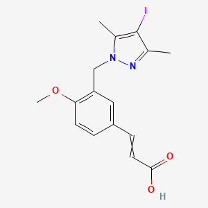 (2E)-3-{3-[(4-iodo-3,5-dimethylpyrazol-1-yl)methyl]-4-methoxyphenyl}prop-2-enoic acid