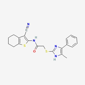 N-(3-cyano-4,5,6,7-tetrahydro-1-benzothiophen-2-yl)-2-[(4-methyl-5-phenyl-1H-imidazol-2-yl)sulfanyl]acetamide