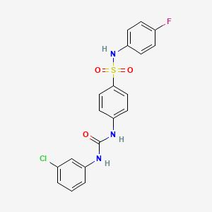 4-{[(3-chlorophenyl)carbamoyl]amino}-N-(4-fluorophenyl)benzenesulfonamide