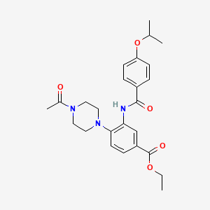 Ethyl 4-(4-acetylpiperazin-1-yl)-3-({[4-(propan-2-yloxy)phenyl]carbonyl}amino)benzoate