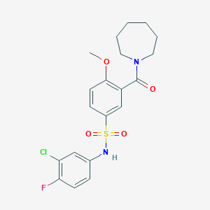 3-(azepan-1-ylcarbonyl)-N-(3-chloro-4-fluorophenyl)-4-methoxybenzenesulfonamide