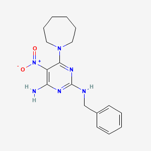 molecular formula C17H22N6O2 B12479961 6-(azepan-1-yl)-N~2~-benzyl-5-nitropyrimidine-2,4-diamine 