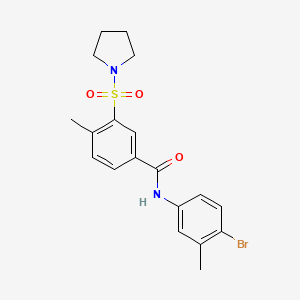 molecular formula C19H21BrN2O3S B12479962 N-(4-bromo-3-methylphenyl)-4-methyl-3-(pyrrolidin-1-ylsulfonyl)benzamide 