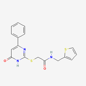 molecular formula C17H15N3O2S2 B12479972 2-[(4-oxo-6-phenyl-1H-pyrimidin-2-yl)sulfanyl]-N-(thiophen-2-ylmethyl)acetamide 