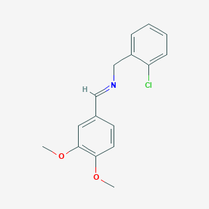 molecular formula C16H16ClNO2 B12479979 1-(2-chlorophenyl)-N-[(E)-(3,4-dimethoxyphenyl)methylidene]methanamine 