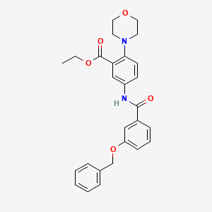 molecular formula C27H28N2O5 B12479987 Ethyl 5-({[3-(benzyloxy)phenyl]carbonyl}amino)-2-(morpholin-4-yl)benzoate 