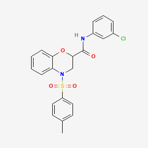 molecular formula C22H19ClN2O4S B12479988 N-(3-chlorophenyl)-4-[(4-methylphenyl)sulfonyl]-3,4-dihydro-2H-1,4-benzoxazine-2-carboxamide 