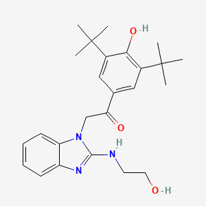 molecular formula C25H33N3O3 B12479990 1-(3,5-di-tert-butyl-4-hydroxyphenyl)-2-{2-[(2-hydroxyethyl)amino]-1H-benzimidazol-1-yl}ethanone 