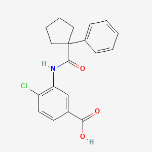 molecular formula C19H18ClNO3 B12480002 4-Chloro-3-{[(1-phenylcyclopentyl)carbonyl]amino}benzoic acid 