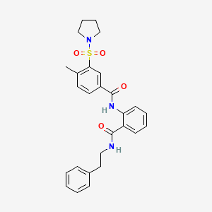 4-methyl-N-{2-[(2-phenylethyl)carbamoyl]phenyl}-3-(pyrrolidin-1-ylsulfonyl)benzamide