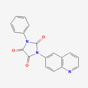 molecular formula C18H11N3O3 B12480022 1-Phenyl-3-(quinolin-6-yl)imidazolidine-2,4,5-trione 