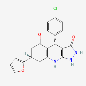 (4R,7S)-4-(4-chlorophenyl)-7-(furan-2-yl)-3-hydroxy-1,4,6,7,8,9-hexahydro-5H-pyrazolo[3,4-b]quinolin-5-one