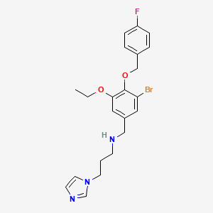 molecular formula C22H25BrFN3O2 B12480042 N-{3-bromo-5-ethoxy-4-[(4-fluorobenzyl)oxy]benzyl}-3-(1H-imidazol-1-yl)propan-1-amine CAS No. 940201-42-3