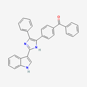 molecular formula C30H21N3O B12480050 {4-[2-(1H-indol-3-yl)-5-phenyl-1H-imidazol-4-yl]phenyl}(phenyl)methanone 