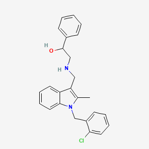 molecular formula C25H25ClN2O B12480056 2-({[1-(2-chlorobenzyl)-2-methyl-1H-indol-3-yl]methyl}amino)-1-phenylethanol 