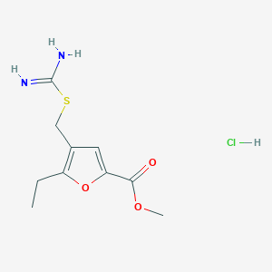 molecular formula C10H15ClN2O3S B12480089 Methyl 4-[(carbamimidoylsulfanyl)methyl]-5-ethylfuran-2-carboxylate hydrochloride 