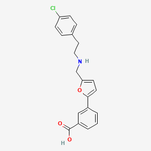 3-[5-({[2-(4-Chlorophenyl)ethyl]amino}methyl)furan-2-yl]benzoic acid