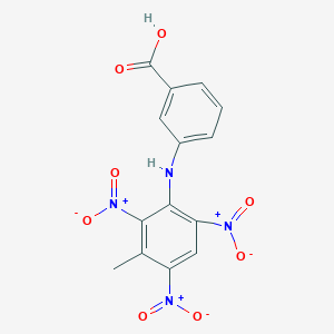 molecular formula C14H10N4O8 B12480116 3-[(3-Methyl-2,4,6-trinitrophenyl)amino]benzoic acid 