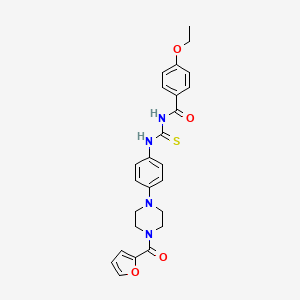 molecular formula C25H26N4O4S B12480121 4-ethoxy-N-({4-[4-(furan-2-ylcarbonyl)piperazin-1-yl]phenyl}carbamothioyl)benzamide 