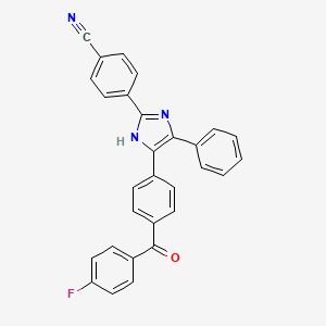 4-(4-{4-[(4-fluorophenyl)carbonyl]phenyl}-5-phenyl-1H-imidazol-2-yl)benzonitrile