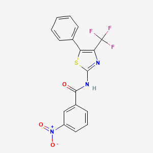 3-nitro-N-[5-phenyl-4-(trifluoromethyl)-1,3-thiazol-2-yl]benzamide