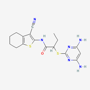 N-(3-cyano-4,5,6,7-tetrahydro-1-benzothiophen-2-yl)-2-[(4,6-diaminopyrimidin-2-yl)sulfanyl]butanamide