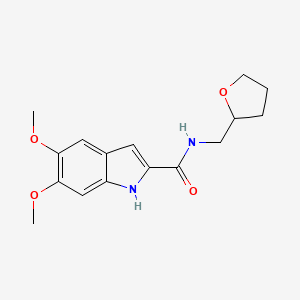 5,6-dimethoxy-N-(oxolan-2-ylmethyl)-1H-indole-2-carboxamide