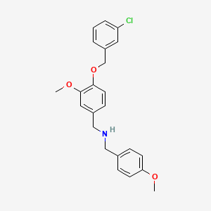 molecular formula C23H24ClNO3 B12480181 1-{4-[(3-chlorobenzyl)oxy]-3-methoxyphenyl}-N-(4-methoxybenzyl)methanamine 