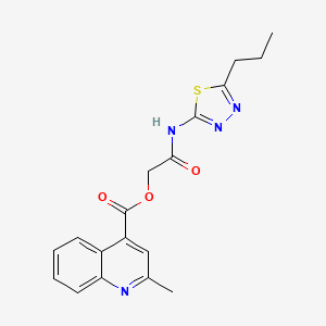 molecular formula C18H18N4O3S B12480185 2-Oxo-2-[(5-propyl-1,3,4-thiadiazol-2-yl)amino]ethyl 2-methylquinoline-4-carboxylate 