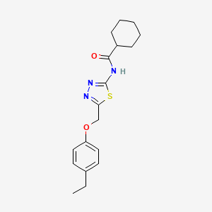 molecular formula C18H23N3O2S B12480204 N-{5-[(4-ethylphenoxy)methyl]-1,3,4-thiadiazol-2-yl}cyclohexanecarboxamide 