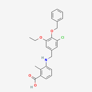 molecular formula C24H24ClNO4 B12480205 3-{[4-(Benzyloxy)-3-chloro-5-ethoxybenzyl]amino}-2-methylbenzoic acid 